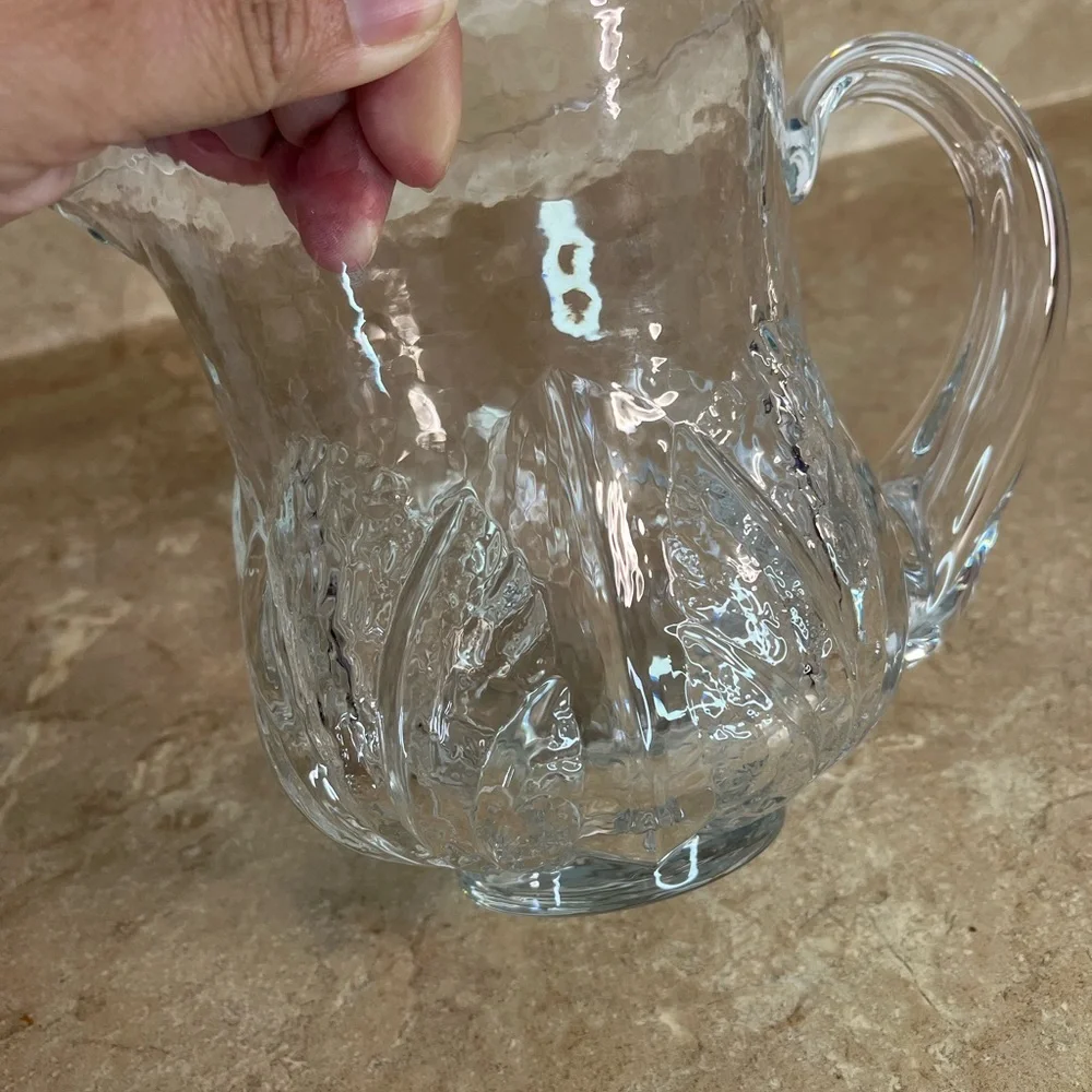 Clear Glass Leaf pitcher or Jug